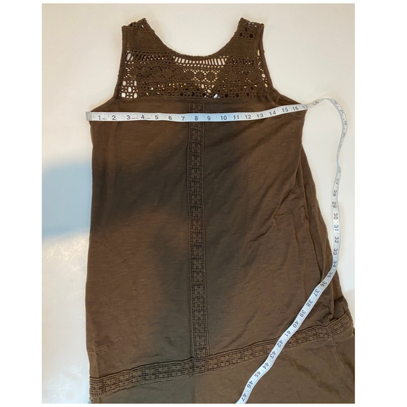 Boho J. Jill Kona Dress Crochet Neutral Brown Cotton Modal Shift Small / Tall - Picture 2 of 10